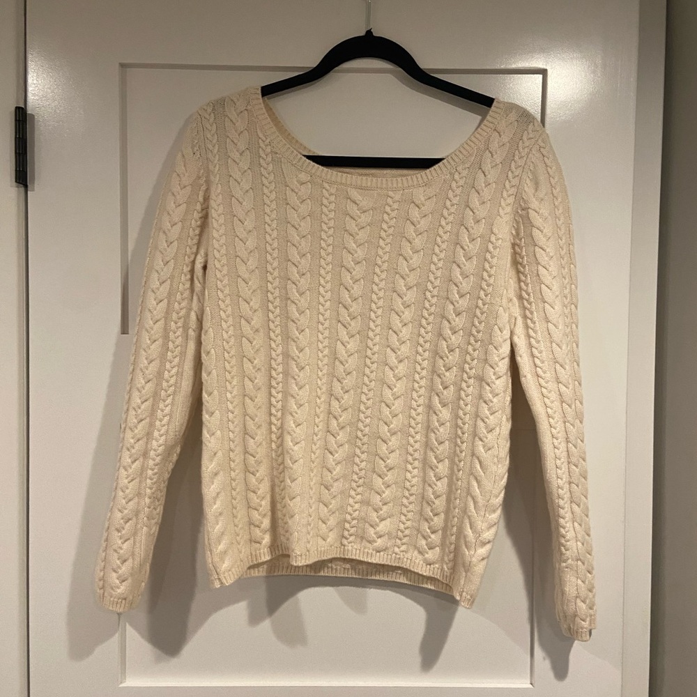 Cashmere cream cable knit sweater